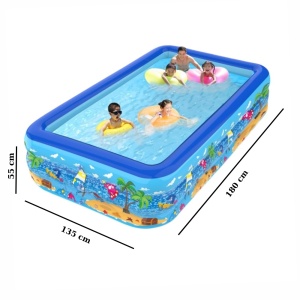 Piscina gonflabila cu podea gonflabila, dreptunghiulara 180 x 135 x 55 cm - Img 14