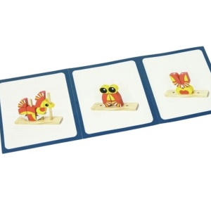 Puzzle 3D din 12 cuburi colorate, pe tije, Leul rosu cu galben - Img 8