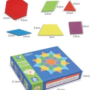 Puzzle Tangram 130 Piese din lemn - Img 4