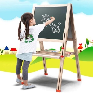 Tabla Jumbo cu Doua Fete, tip sevalet, inaltime reglabila, 148 cm, din lemn - Img 2