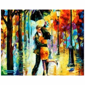Tablou B18-31477 Goblen Diamante rotunde, 50 x 40 cm, Indragostiti sub umbrela - Img 2