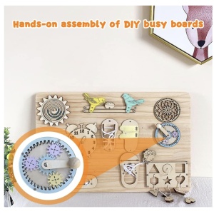 Accesoriu pentru Busy Board Roata zimtata, din lemn - Img 6
