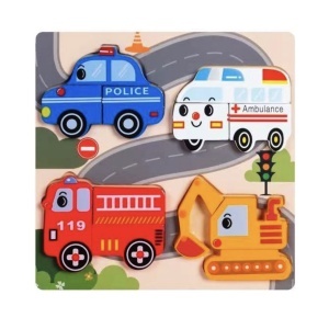 Baby Puzzle Incastu cu 4 imagini, din lemn masiv – Piese Mari - Img 5