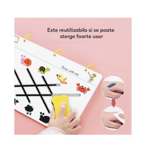 Carte educativa reutilizabila cu planse imprimate, Urmeaza linia punct cu punct - Img 4