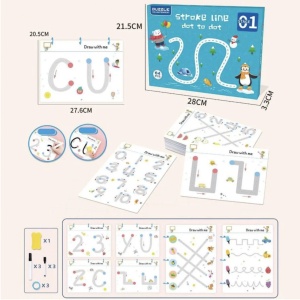 Carte educativa reutilizabila cu planse imprimate, Urmeaza linia punct cu punct - Img 6