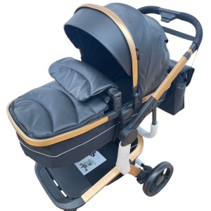 Carucior 2 in 1cu maner reversibil, transformabil landou-sport, 518 Negru - Img 3