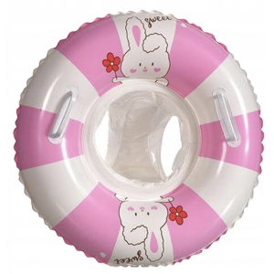 Colac Gonflabil pentru Copii cu Scaunel Interior – Summer, Model Roz cu Alb - Img 1