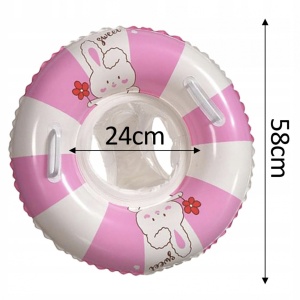 Colac Gonflabil pentru Copii cu Scaunel Interior – Summer, Model Roz cu Alb - Img 6