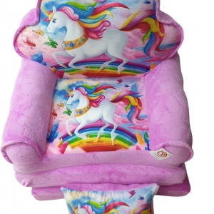Fotoliu si perna Unicornul Curcubeu, cu 3 placi, Extensibil la 115 cm - Img 3