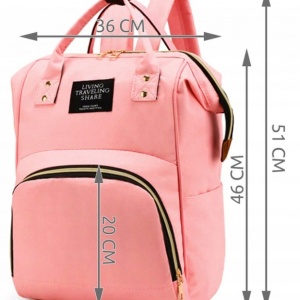 Geanta rucsac Living Share pentru mamicile de bebelusi, roz - Img 3