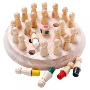 Joc de memorie Memory Chess, cu 24 pini, din lemn - Img 2