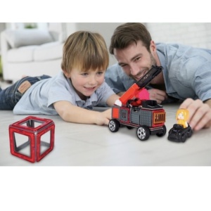 Joc STEM de constructie Magic Magnetic, Rescue Statia de pompieri, 50 piese magnetice - Img 3