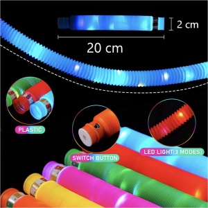Jucarie senzoriala, antistres, Pop Tubes cu lumini LED - Img 5