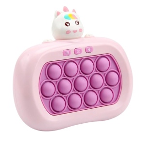 Jucarie senzoriala inteligenta Pop It cu lumini - Consola Interactiva Unicornul roz - Img 1