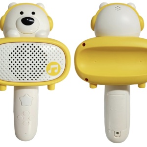 Microfon karaoke cu telecomanda, Bluetooth si incarcator cablu USB - Ursuletul alb - Img 11