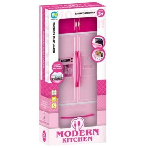 Mini bucatarie cu un modul, cu frigider, congelator si dulap, roz - Img 1