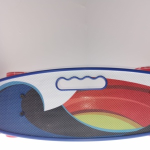 PennyBoard cu maner si lumini in roti, Abstract Blue - Img 2
