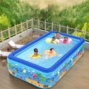 Piscina gonflabila cu podea gonflabila, dreptunghiulara 180 x 135 x 55 cm - Img 10