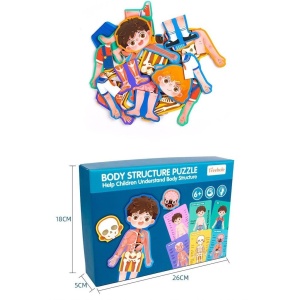 Puzzle din lemn sistemele Corpului uman - Baietel - Img 4