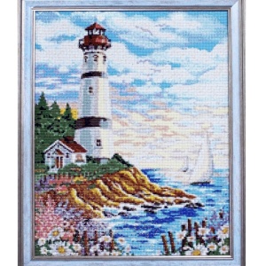 Tablou A22-30239 Goblen Diamante rotunde, 50 x 40 cm, Farul Alb - Img 3