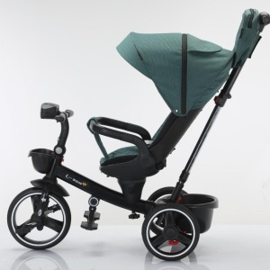 Tricicleta reversibila, evolutiva, cu pozitie de somn, roata cauciuc, cu lumini si muzica, SL06 verde - Img 11