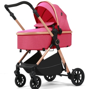 Carucior 2 in 1, F7 Mov, reversibil, pliabil compact, suspensii duble - Img 5