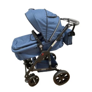 Carucior 2 in 1, reversibil, pliabil, suspensii duble, Teknum 6618, albastru - Img 9
