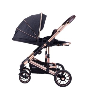 Carucior 2 in 1 transformabil, reversibil, pliabil, F3 Luxury Black - Img 6