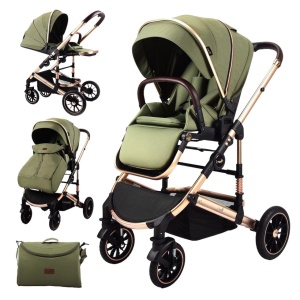Carucior 2 in 1 transformabil, reversibil, pliabil, F3 Luxury Olive - Img 1
