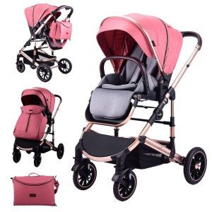 Carucior 2 in 1 transformabil, reversibil, pliabil, F3 Luxury Red - Img 1