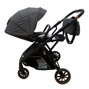 Carucior reversibil pliabil, cu husa picioare, 0-36 luni, C7 Gri - Img 12