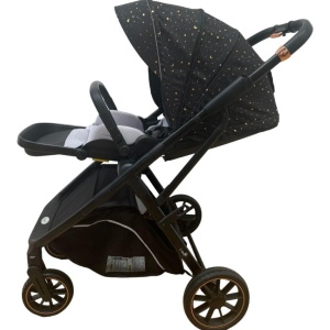 Carucior reversibil pliabil, cu husa picioare, 0-36 luni, C7 Negru cu auriu - Img 10