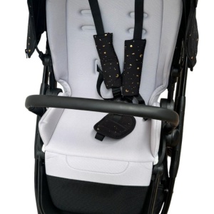 Carucior reversibil pliabil, cu husa picioare, 0-36 luni, C7 Negru cu auriu - Img 18