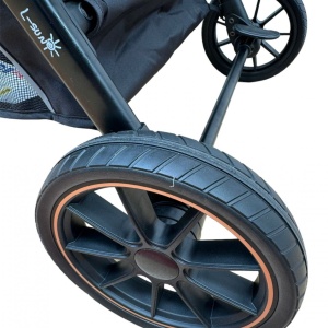 Carucior reversibil pliabil, cu husa picioare, 0-36 luni, C7 Negru cu auriu - Img 22