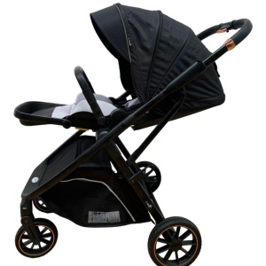Carucior reversibil pliabil, cu husa picioare, 0-36 luni, C7 Negru - Img 4