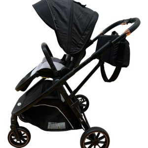 Carucior reversibil pliabil, cu husa picioare, 0-36 luni, C7 Negru - Img 6
