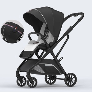 Carucior reversibil pliabil, cu husa picioare, 0-36 luni, C7 Negru - Img 20