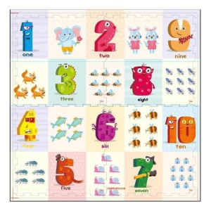 Covor puzzle EVA piese mari - Cifre si animale - Img 2