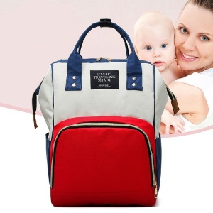 Geanta rucsac Living Share pentru mamicile de bebelusi, Rosu-Alb-Bleumarin - Img 10
