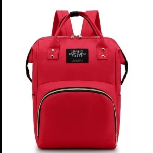 Geanta rucsac Living Share pentru mamicile de bebelusi, rosu - Img 2
