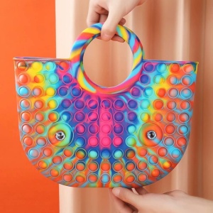 Geanta tip poseta Big Rainbow Pop it, Fidget Toy - Img 5