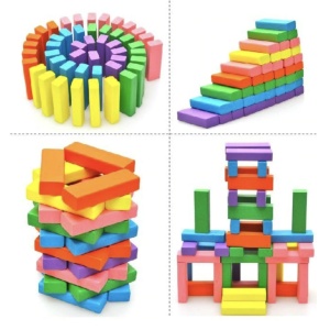 Joc Blocuri Tip Jenga Mare Color - Img 6