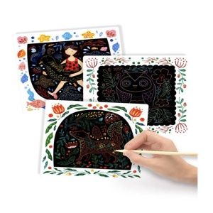 Joc creativ de razuit Scratch Art Card, Mideer verde - Img 8