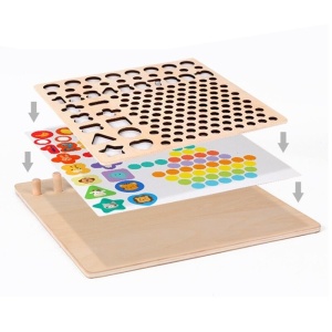 Joc Montessori 5 in 1 Logarithmic Plate Beads, din lemn - Img 13