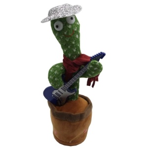 Jucarie interactiva Cactusul dansator cu chitara - danseaza, canta, imita, repeta din material textil - Img 5