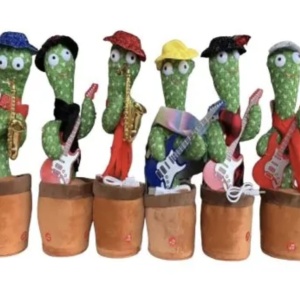 Jucarie interactiva Cactusul dansator cu chitara - danseaza, canta, imita, repeta din material textil - Img 7