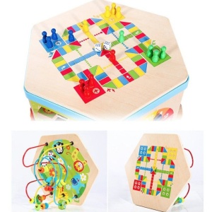 Jucarie Montessori 8 in 1 - Centru de activitati Hexagon - Img 5