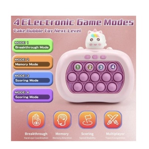 Jucarie senzoriala inteligenta Pop It cu lumini - Consola Interactiva Unicornul roz - Img 2