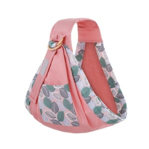 Marsupiu wrap, sling cu inele, pentru bebelusi, roz - Img 1