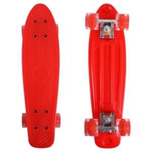 Penny Board Cu Lumini In Roti, rosu - Img 1